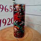 Longhorn Skull & Aztec 20oz Stainless Tumbler Cup & Straw