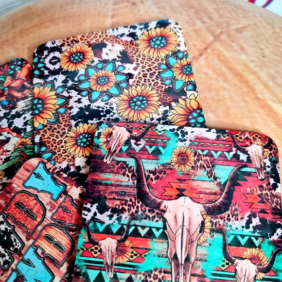 Yee Haw 4pc Coaster Set