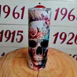 Floral Skull 20oz Stainless Tumbler Cup & Straw