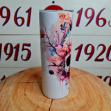 Floral Skull 20oz Stainless Tumbler Cup & Straw