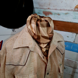 Tan Gingham Neck Gaiter/Balaclava/Mask/Infinity UV Proof Scarf