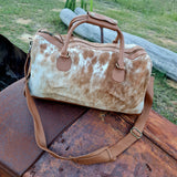 Genuine Cowhide Overnight Travel Bag Tan Specklepark 1