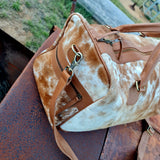 Genuine Cowhide Overnight Travel Bag Tan Specklepark 1