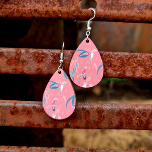 Bloody Galah Teardrop Hook Earrings