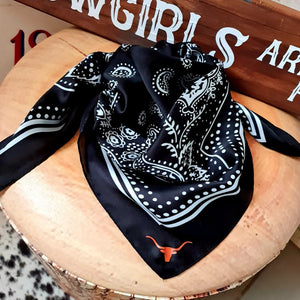 Desperado Co.  Satin Paisley Wild Rag Bandana Black