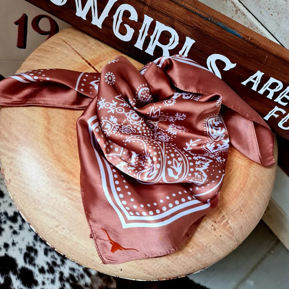 Desperado Co.  Satin Paisley Wild Rag Bandana Rose Gold