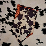 Tooled Leather & Cowprint Neck Gaiter/Balaclava/Mask/Infinity UV Proof Scarf