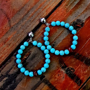 Turquoise & Jasper Hoop Earrings
