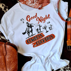 Cocktails & Cowboys Ladies Tee