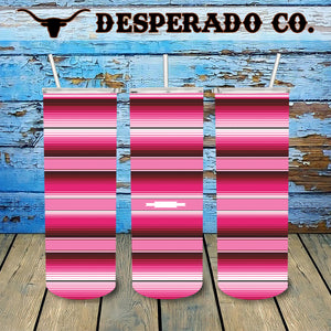 Pink Serape 20oz Stainless Tumbler Cup & Straw