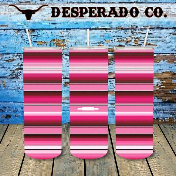 Pink Serape 20oz Stainless Tumbler Cup & Straw