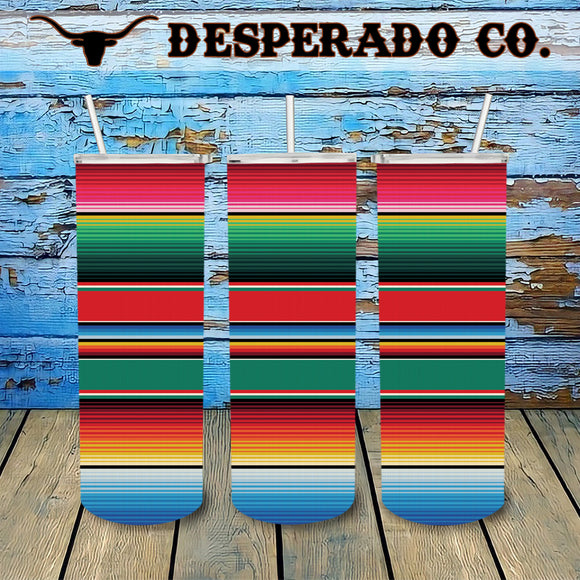 Traditional Serape 20oz Stainless Tumbler Cup & Straw
